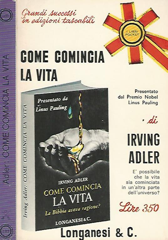 Come comincia la vita - Irving Adler - copertina