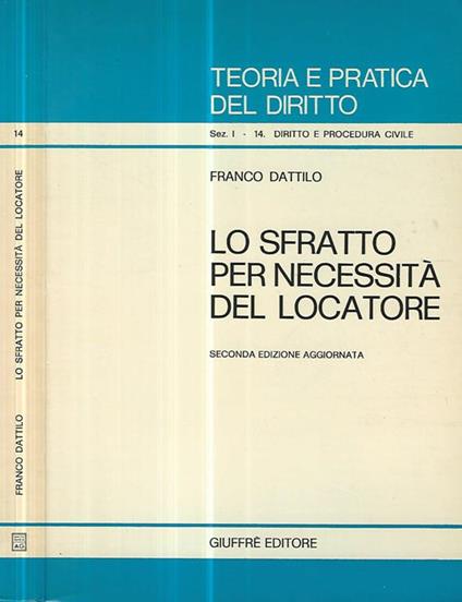 Lo sfratto per necessità del locatore - Franco Dattilo - copertina