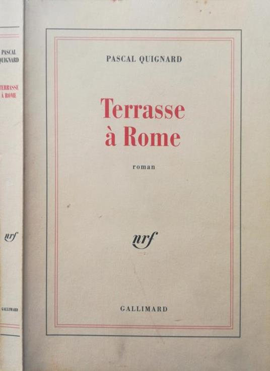 Terrasse à Rome - Pascal Quignard - copertina