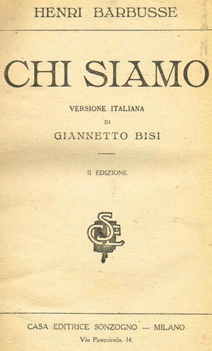 Chi siamo - Henri Barbusse - copertina