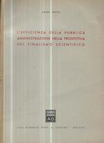 L' efficienza della pubblica amministrazione nella prospettiva del finalismo scientifico