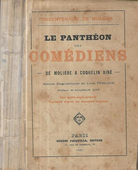 Le pantheon des comediens- de Moliere a Coquelin Ainé - copertina