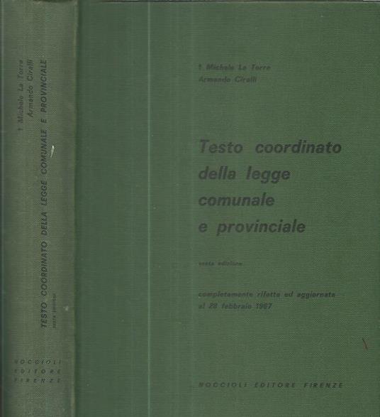 Testo coordinato della legge comunale e provinciale - Michele La Torre - copertina