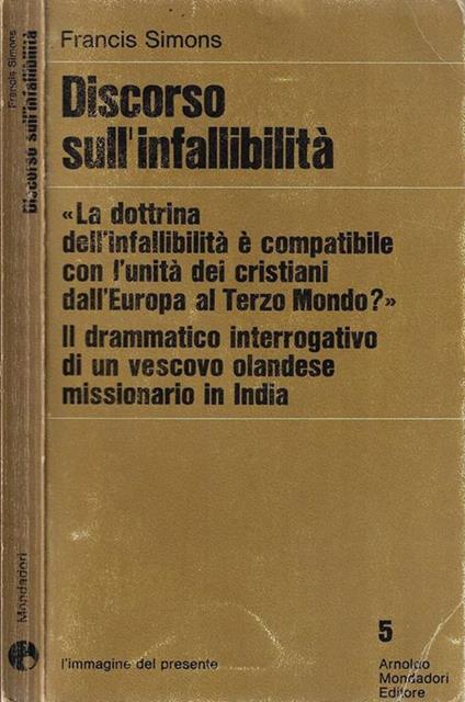 Discorso sull'infallibilità - Francis Simons - copertina