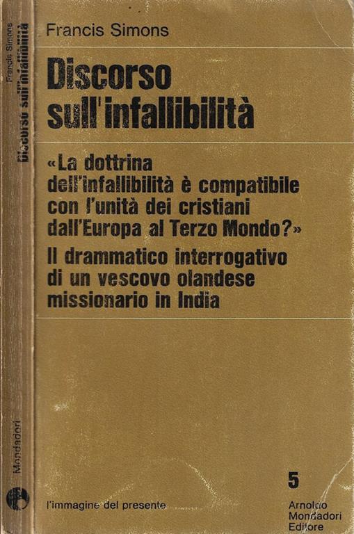 Discorso sull'infallibilità - Francis Simons - copertina