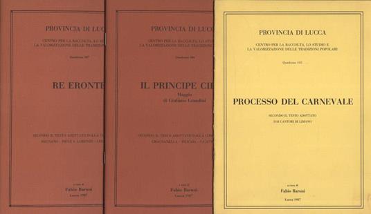 Processo del carnevale - Il principe cieco - Re Eronte - copertina