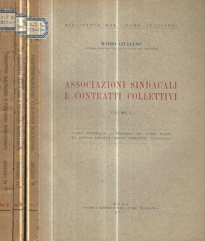 Associazioni sindacali e contratti collettivi - Mario Giuliano - copertina