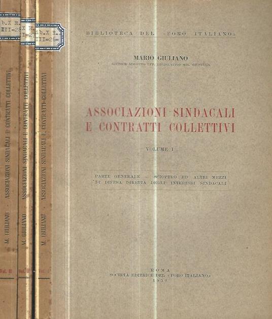 Associazioni sindacali e contratti collettivi - Mario Giuliano - copertina