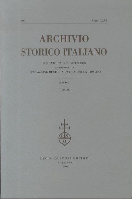 Achivio storico italiano - copertina