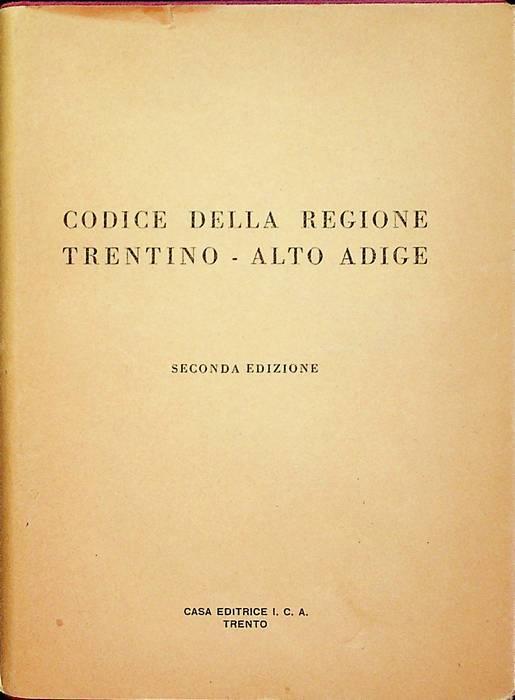 Codice della Regione Trentino-Alto Adige - copertina