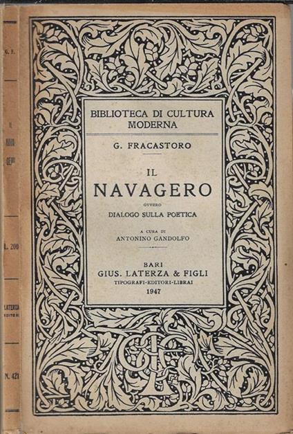 Il navagero - Girolamo Fracastoro - copertina