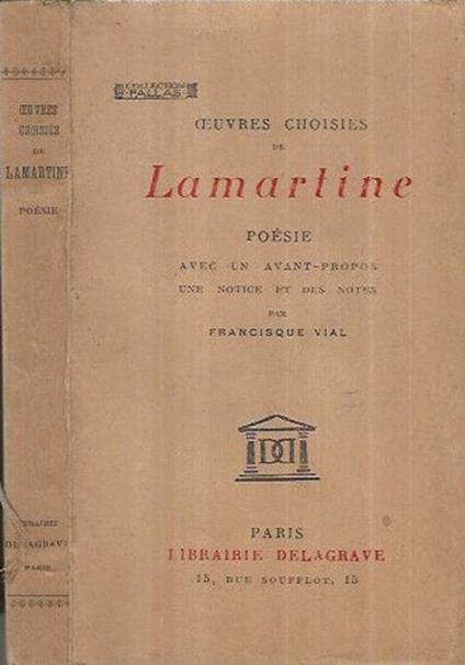 Oeuvre choisies de Lamartine, Poesie - Alphonse de Lamartine - copertina