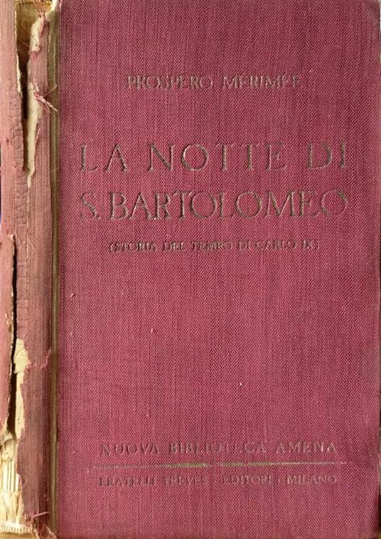 La notte di S. Bartolomeo - Prosper Mérimée - copertina