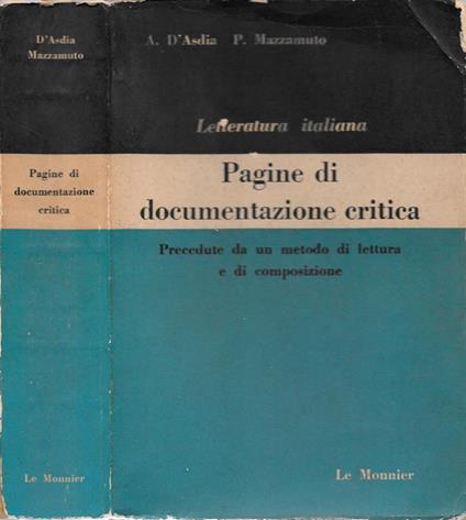 Pagine di documentazione critica - Armando D'Asdia - copertina