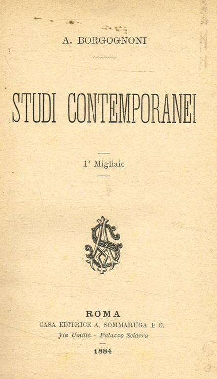 Studi contemporanei - copertina