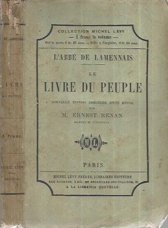 Le livre du peuple - Abbè de Lamennais - copertina