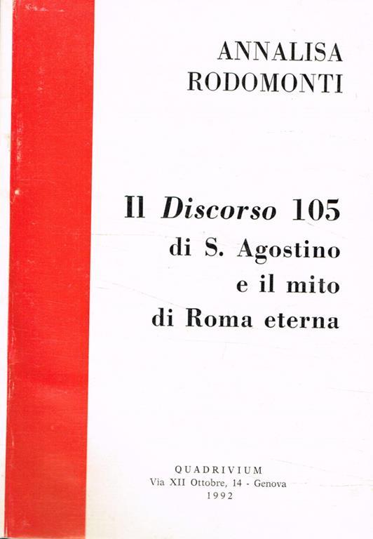 Il discorso 105 di S.Agostino e il mito di Roma eterna - copertina