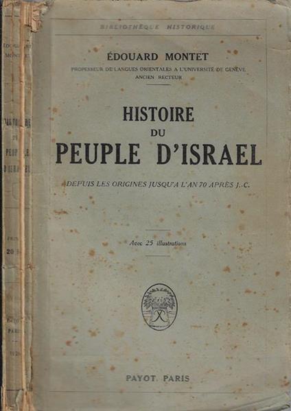 Histoire du peuple d'Israel - Edouard Montet - copertina