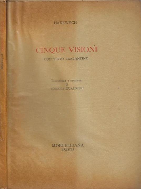 Cinque visioni - Hadewych - copertina