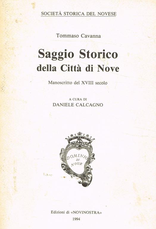 Saggio storico della città di Nove - Tommaso Cavanna - copertina