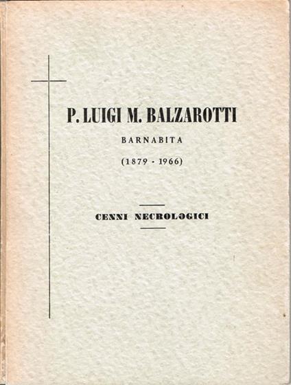 P. Luigi M. Balzarotti - copertina