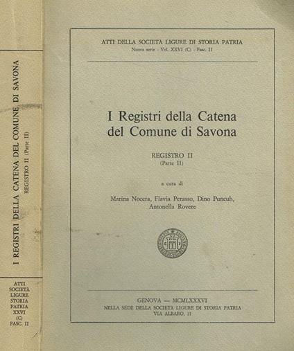 I Registri della Catena del Comune di Savona. Registro II parte II - copertina