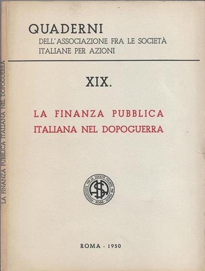 La finanza pubblica italiana nel dopoguerra - copertina