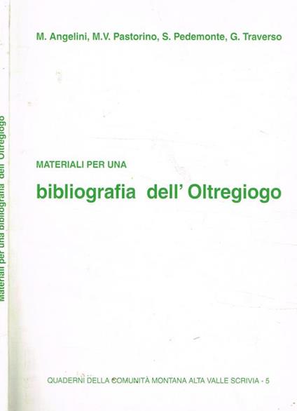 Materiali per una bibliografia dell'Oltregiogo - copertina