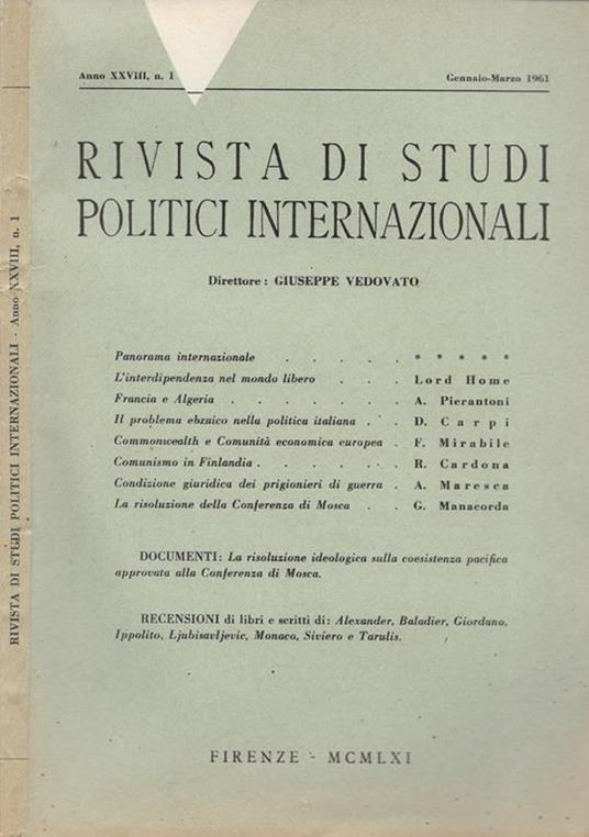 Rivista di Studi Politici Internazionali - copertina