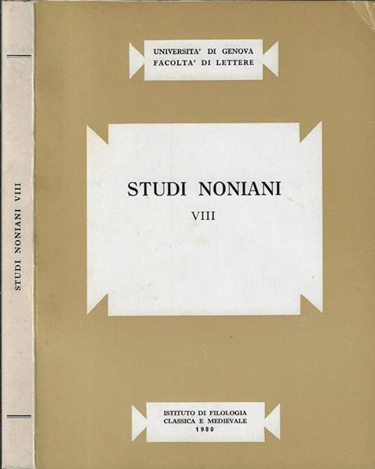 Studi noniani VIII - copertina