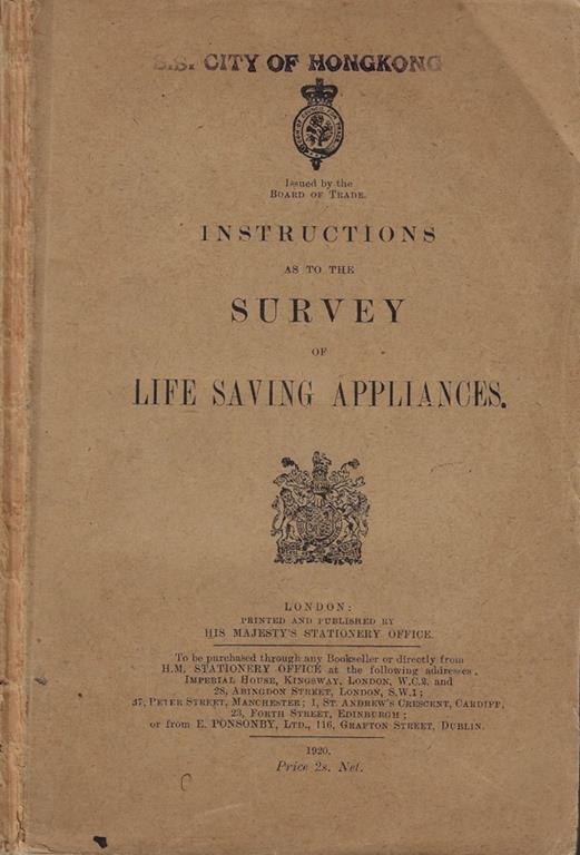 Instructions as to the survey of life saving appliances - copertina