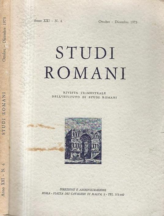 Studi Romani Anno XXI - N. 4 - copertina