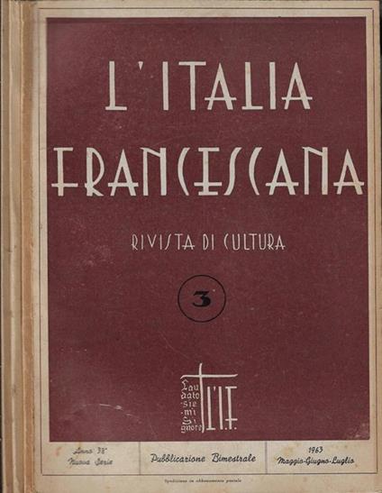 L' Italia francescana Anno 38° N. 3, 4-5, 6 - copertina