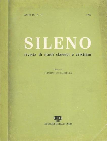 SILENO Rivista di studi classici e cristiani. Anno IX - N. 1-4 1983 - copertina