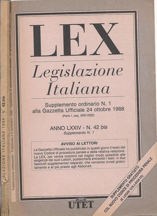 Lex Legislazione Italiana - copertina