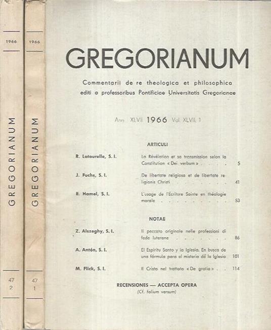 Gregorianum 1966 Numero 1-2 - copertina