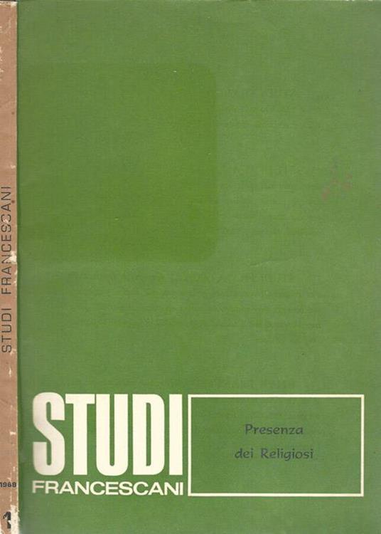 Studi Francescani 1, 1968 - copertina