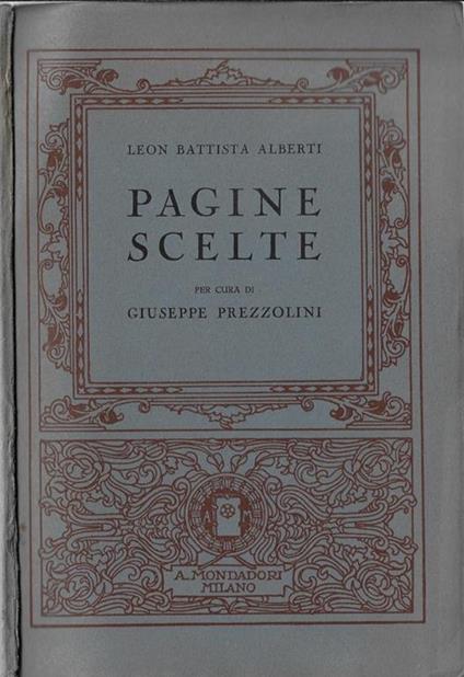 Pagine scelte - Leon Battista Alberti - copertina