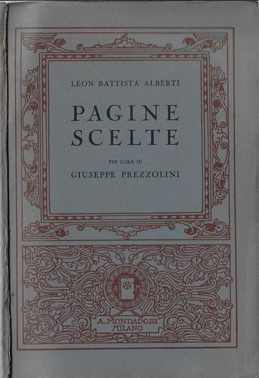 Pagine scelte - Leon Battista Alberti - copertina