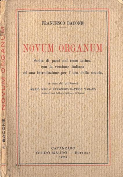 Novum organum - Francesco Bacone - copertina