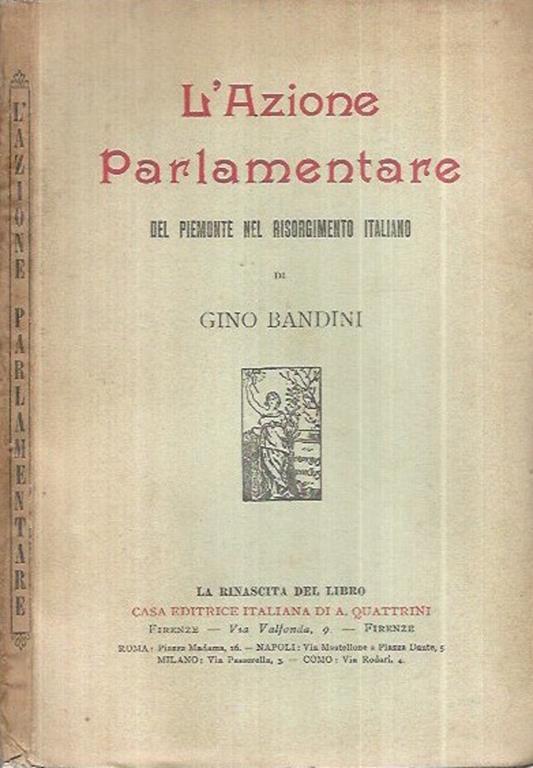 L' Azione Parlamentare - Gino Bandini - copertina