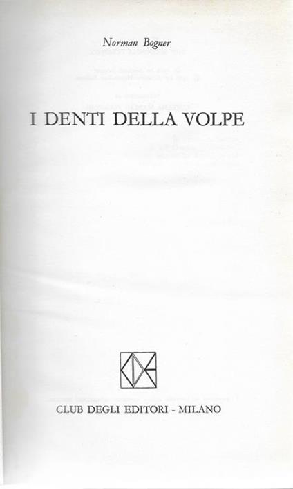 I denti della volpe - Norman Bogner - copertina