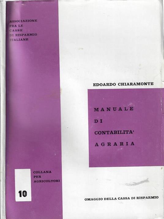 Manuale di contabilità agraria - Edoardo Chiaramonte - copertina