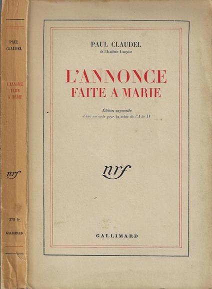 L' annonce faite a Marie - Paul Claudel - copertina