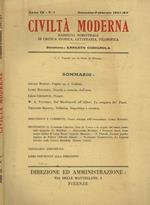 Civiltà moderna. Rassegna bimestrale di critica storica, letteraria, filosofica. Anno IX n.1 gennaio-febbraio 1937-XV