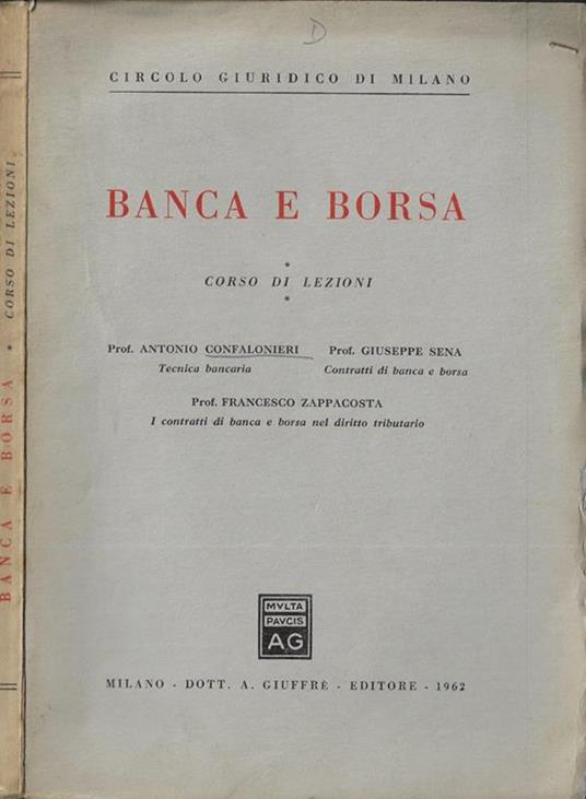 Banca e borsa - Antonio Confalonieri - copertina