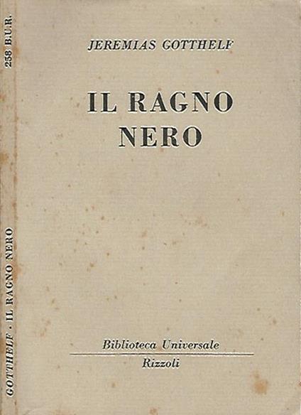 Il ragno nero - Jeremias Gotthelf - copertina