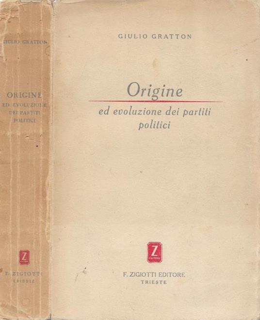 Origine ed evoluzione dei partiti politici - Giulio Gratton - copertina