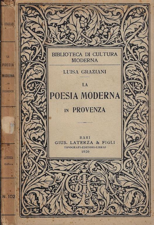 La poesia moderna in Provenza - Luisa Graziani - copertina