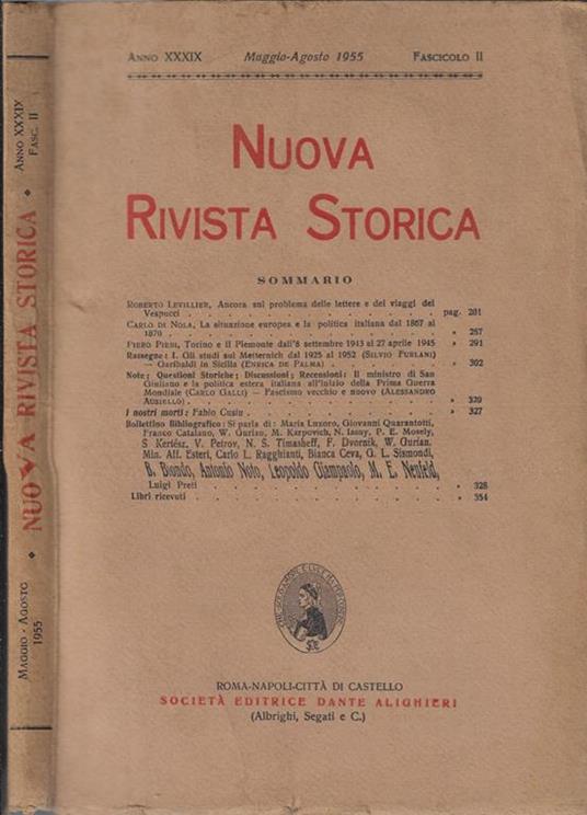 Nuova rivista storica Anno XXXIX Fascicolo II - Gino Luzzatto - copertina